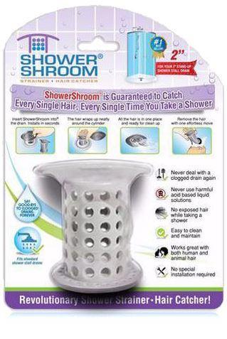 ShowerShroom the Revolutionary 2 Stand-Up Shower Stall Drain Protector  Hair Catcher/Strainer, Blue 