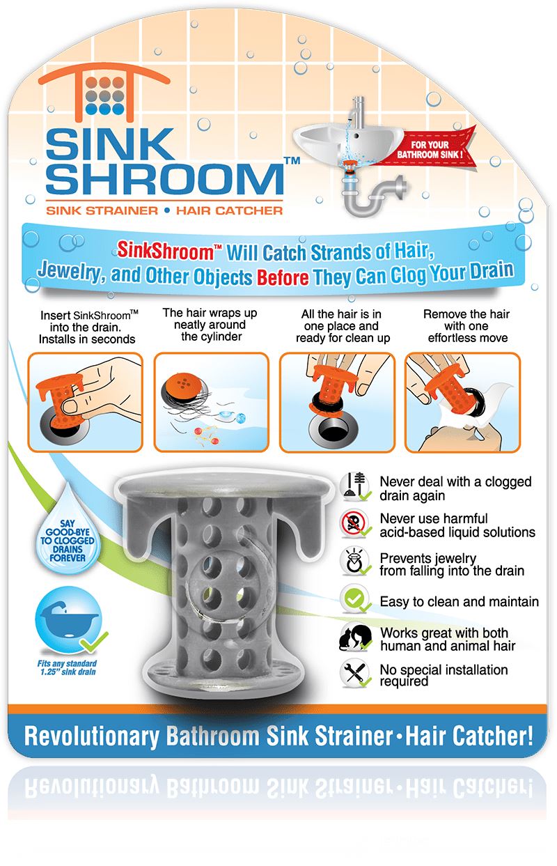 SinkShroom 1.00 in. - 1.5 in. Bathroom Sink Drain Protector Hair